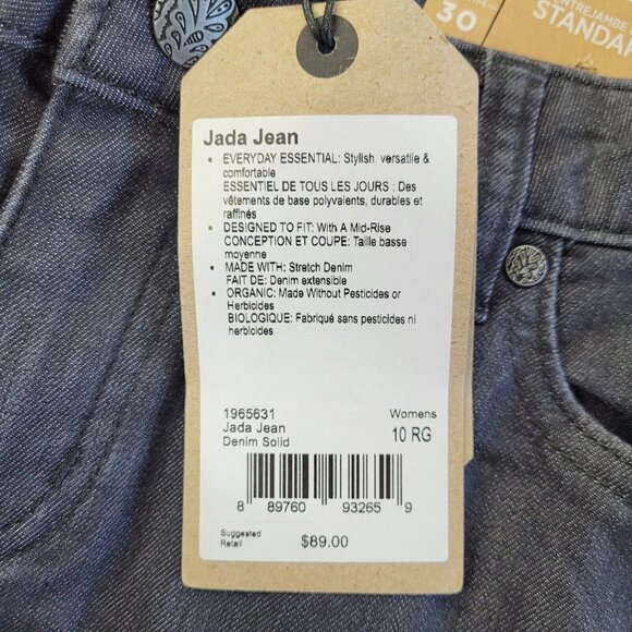 Prana Jada Jean Womens 10 Reg Denim‎ Solid Grey Stretch 5-Pocket Style 1965631 - Picture 8 of 11